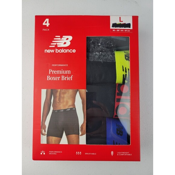 New Balance Men's 4 Pack Performance Premium Boxer Brief Size L 36-38" NIB - Picture 1 of 7